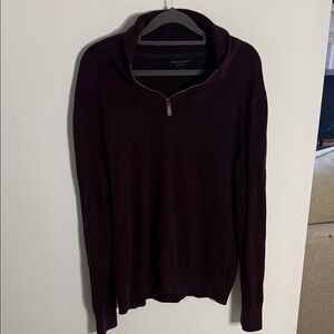 Banana Republic Men's Zip-Neck Sweater in Deep Maroon